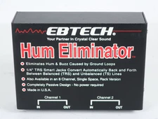 Ebtech 2-Channel Stereo AC Hum Eliminator – 1/4" TRS Smart Jack - Free Shipping