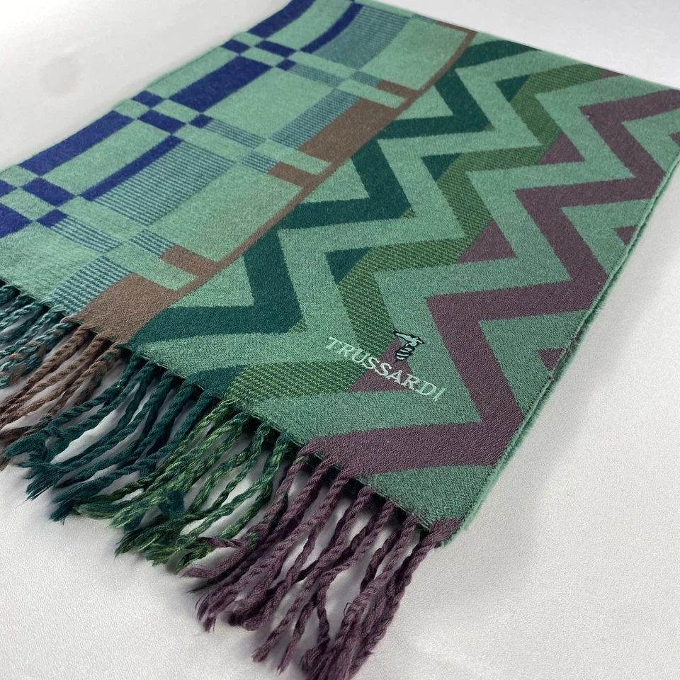 Bufanda de colección Trussardi silenciador cuello envolvente bufanda lana cachemir unisex bufandas Foto 3 de 4