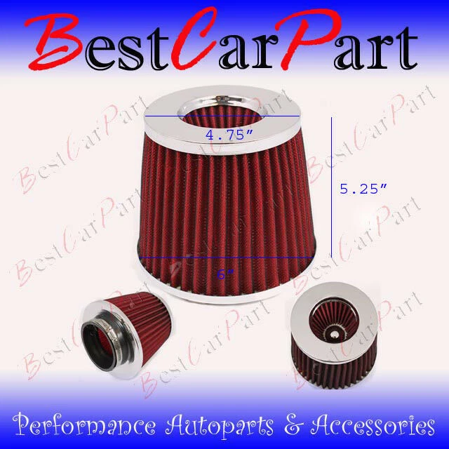 Adaptador MAF de admisión de sensor de flujo de aire de masa ROJO + filtro para 95-98 Talon TSi 2.0 L4 Foto 2 de 2