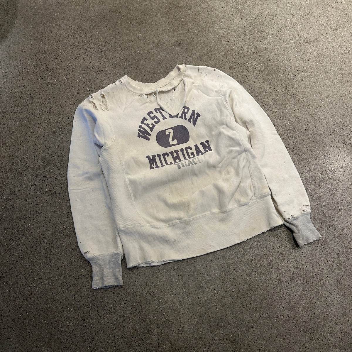 1960s Western Michigan Track Champion Reverse Weave Crewneck 