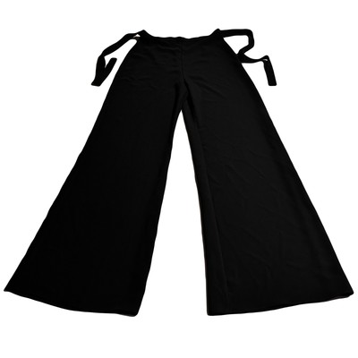 Amanda Uprichard Ariya Black Wide Leg Pants Size M Full Length Ultra High Rise