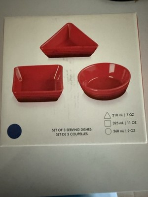 Le Creuset Tapas Serving Dishes Set of 3 Agave NIB