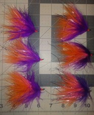6  Each 1/0 Alaskabou Popsicle Fly, Coho Salmon Steelhead Alaska Fly