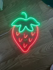 Strawberry Neon Sign Dimmable Fruit-Flavored Wall Decor