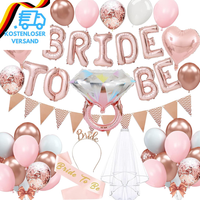 Bride To Be Deko Ballon Jga Accessoires Frauen Set, Jga Deko Rosa Weiß Mit Bride