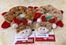 ZippyPaws 2-Pack Holiday LOOPY COZY MOOSE Plush Squeaky Dog Toy -FREE SHIPPING-
