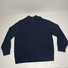 L.L. Bean 1/4 Zip Knit Sweater Mens XL Dark Navy Mock Neck Long Sleeve Pullover