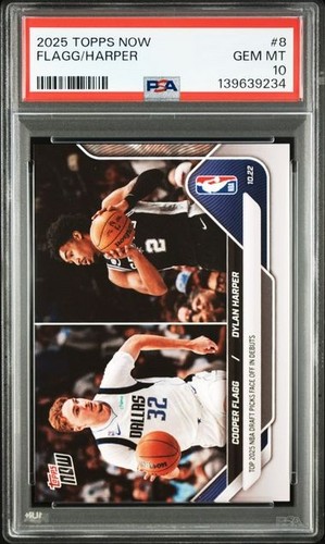 PSA10 2025 TOPPS NOW 8 DYLAN HARPERCOOPER FLAGG (RC)