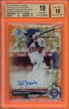 2017 Bowman Chrome Wander Javier Orange Wave Auto /25 #CPA-WJ BGS 10