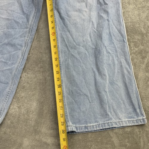 Princess Polly Jeans Womens 10 Blue Denim Ultra Wide Leg High Rise Baggy Boho - Picture 5 of 13