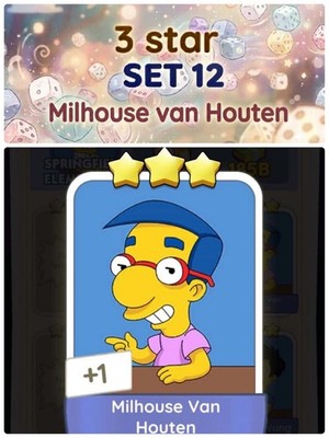 Milhouse van Houten - 3 Star - Set 12 Monopoly Go