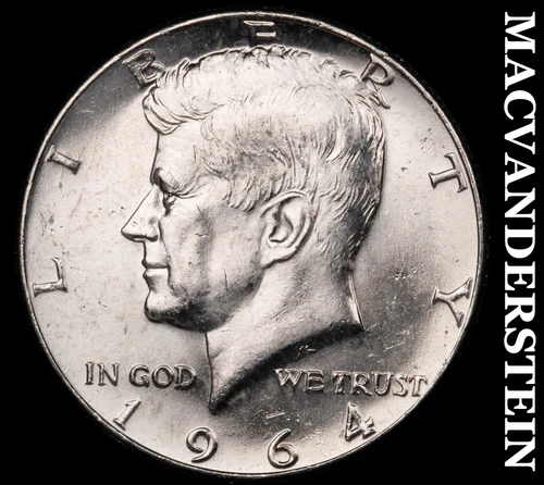 1964 Silver Kennedy Half Dollar - Choice Gem Brilliant Unc  Lustrous  #G7371