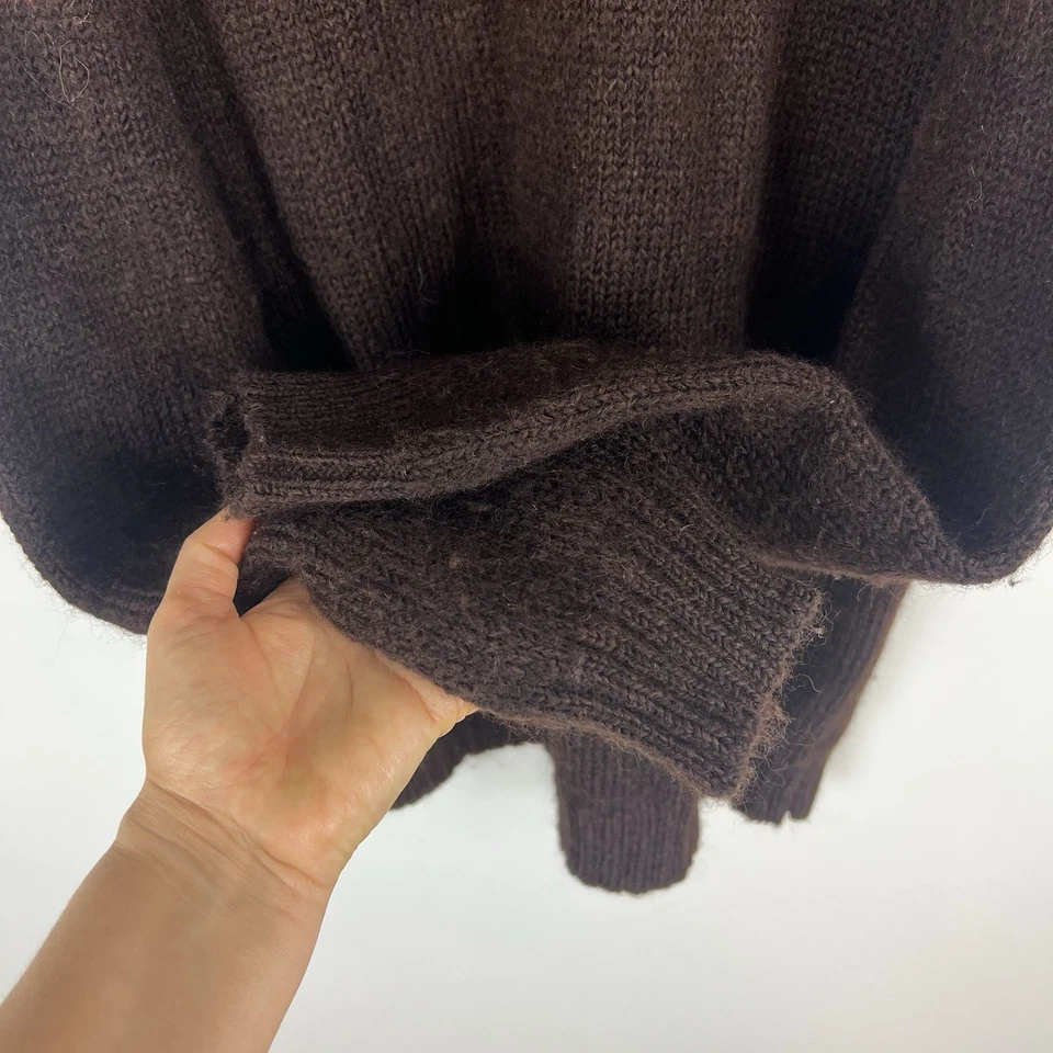 Vintage Structure Wool Sweater sz L Brown Orange Stripe Grunge Kurt Cobain Baggy - Image 3 of 4