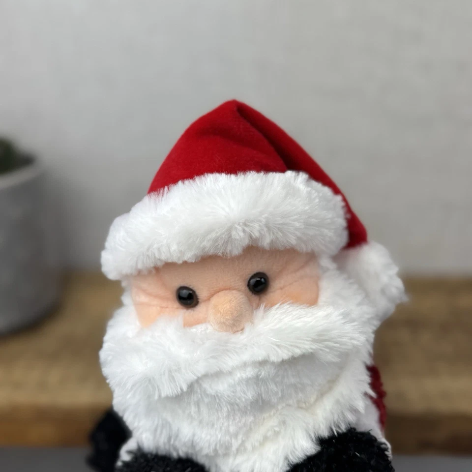 Russ Berrie Floppy Santa Beanie - Chimney Santa Sparkly Plush Toy Christmas 8" - Image 4 of 4