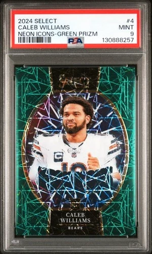 2024 Panini Selec Caleb Williams Green Prizm Rookie Neon Icons #4 PSA 9 MINT  /5