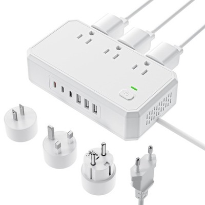 US to Europe Travel Adapter 220V to 110V Voltage Converter with 4.5A 6-Port U...