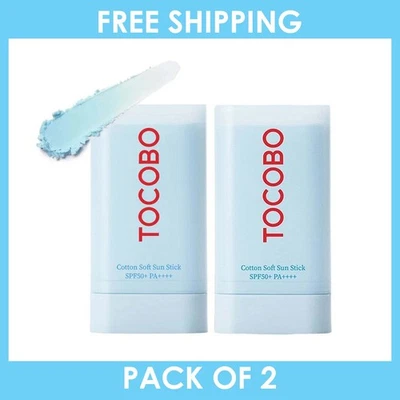 Tocobo Cotton Soft Sun Stick SPF50+ PA++++ 19g Each Non-Greasy - ( PACK OF 2 )