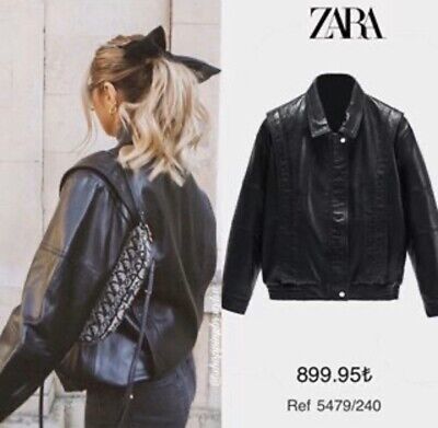 Zara AW19 Vintage '80S Leather Jacket 