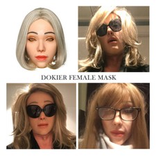 Dokier Realistic Silicone Female Mask Full Head Face Makeup For Crossdresser