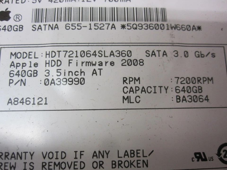 Hitachi Deskstar HDT721064SLA360 A846121 640GB 7200RPM SATA 3.5" HDD - Image 3 of 4