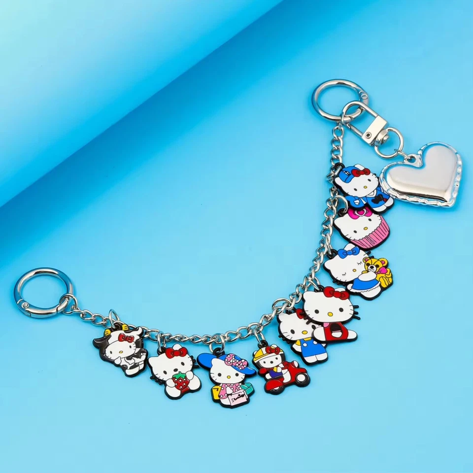 Sanrio Hello Kitty & Kuromi Kawaii y2k Bolso Cartera Dije Cadena Cadenas Lindo Foto 4 de 4