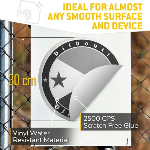 2 x Vinyl Stickers 30cm (bw) - Djibouti African Flag Travel Africa #40128 - Photo 3/8