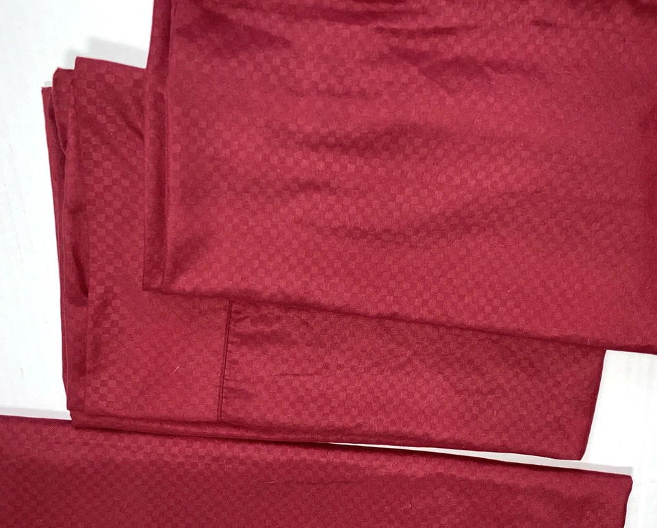 Juego de sábanas de tamaño completo ropa de cama fundas de almohada planas rojas microfibra 3 piezas estampado de diamantes Foto 2 de 4