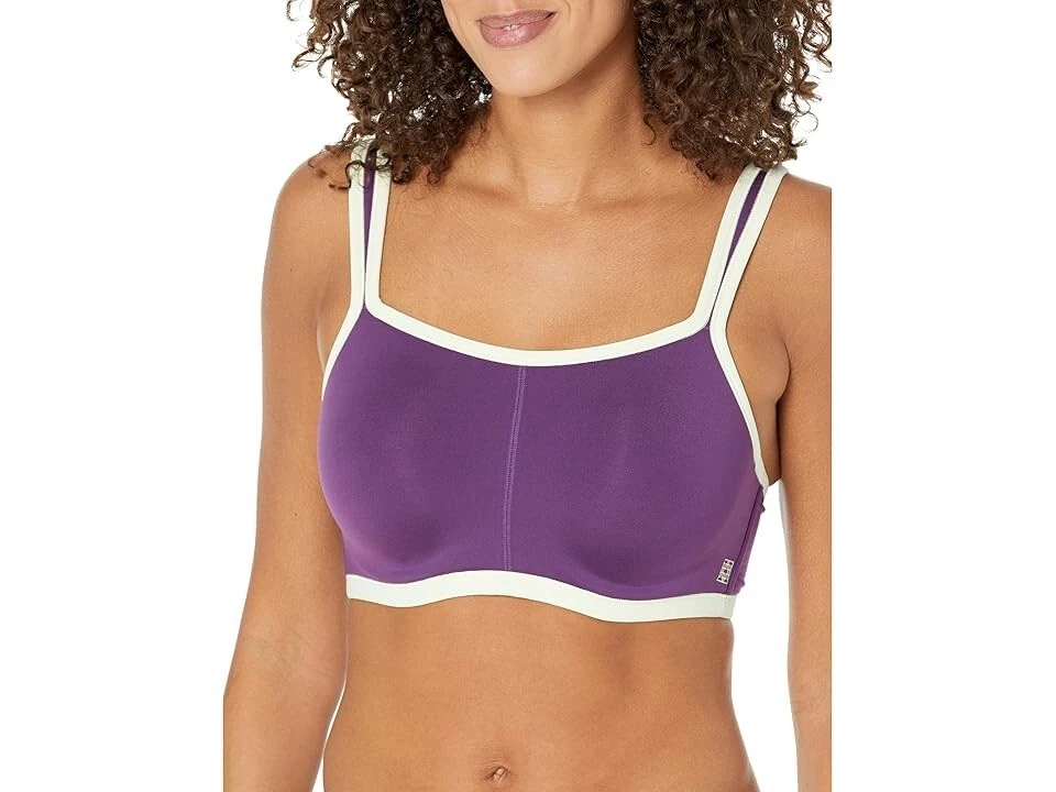 Sujetador deportivo convertible con aros Natori E2633 Yogi ciruela profunda/lima crema 36DDD Foto 2 de 2