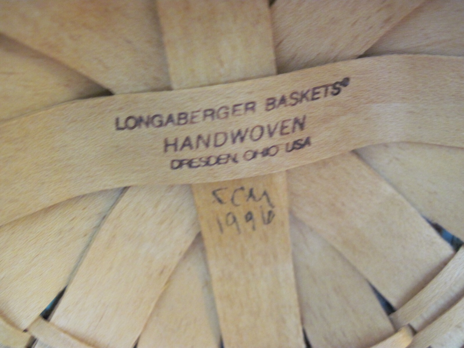 Vintage Small Longaberger 1997 Round Inaugural Basket with Protector Liner & Tag