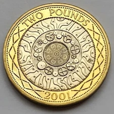 2001 Two £2 Pound Technology Standard Brilliant Uncirculated