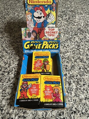 Nintendo Game Pack Trading Cards 1989 Topps Unopened- Mario/Zelda/Princess  Peach