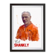 BILL SHANKLY LIVERPOOL FC WATERCOLOUR STYLE ART PRINT A4 LFC GIFT