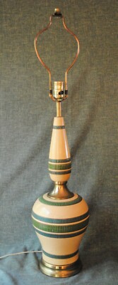 FAIP Table LAMP Vintage 1960 MID CENTURY MODERN Green Blue Cream