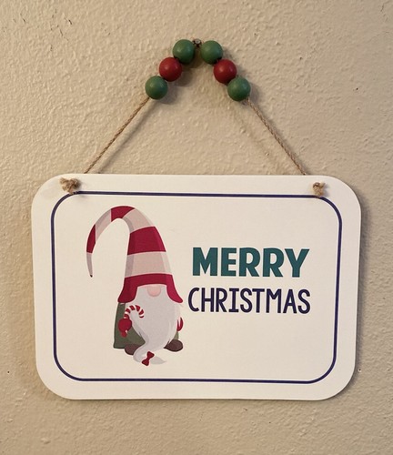 Merry Christmas Gnome Hanging Wood Wall Decor Sign, Christmas Gnome Decor - Picture 10 of 12