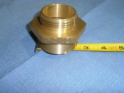 DIXON VALVE & COUPLING DMH2015F BRASS HEX NIPPLE FIRE HOSE ADAPTER 2" NPT X 1-1/2" NST DOUBLE MALE
