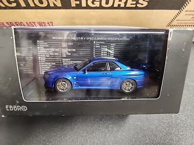 EBBRO 1/43 NISSAN SKYLINE GT-R(R34) Vspec 2 M.BLUE MMP 44148 | eBay