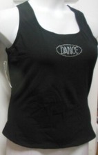Cotton Spandex Black Frontlined Dance top Silver Nailhead motif Openback