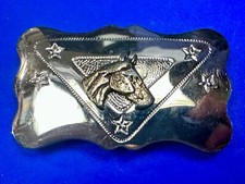 Chambers Signed Horse Head And Stars - Beautiful Vintage Western Belt Buckle