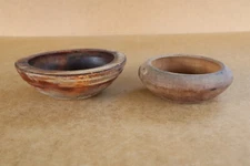 Vintage Wood Bowls Antique Early Primitive Plates for Fill about 1920 Early 20th