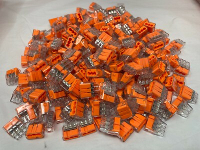 Pack of 500 IDEAL 30-1633 Push In Connector,3 Port, Orange, Fast Free Shipping!