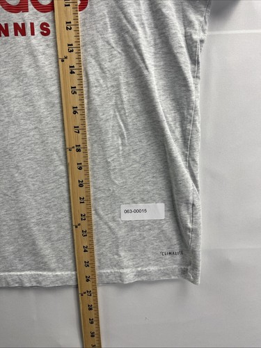 Adidas Tennis Mens Heather Light Gray Climalite Athletic Workout Tshirt Medium - Picture 2 of 8