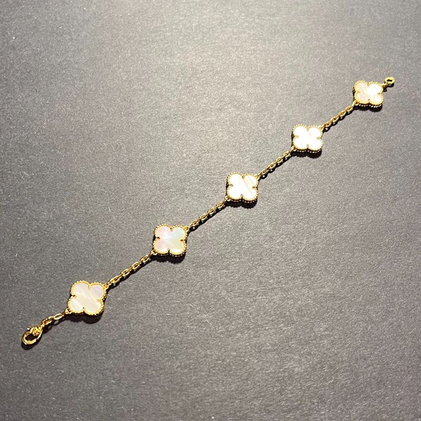 Alternate view of 18k Gold Plated Mother Pearl Lucky Bracelet 7.5"