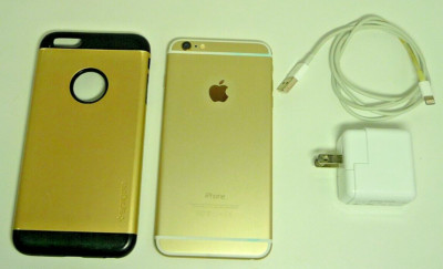 Apple iPhone Gold 128GB Model A1522 + Protective Cover & USB Cable Charge Plug