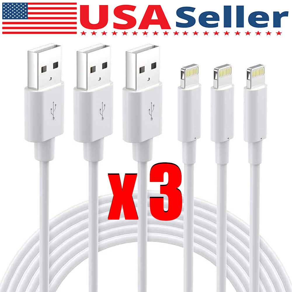 3-PACK USB Data Fast Charger Cable Cord For Apple iPhone X