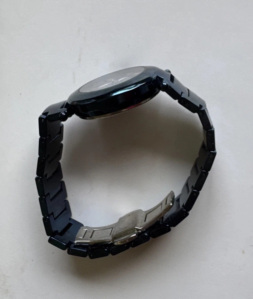 Vintage Invicta Women's 4675 Ceramic Blue Ion Plated Watch Needs Battery VG - image 4 of 4