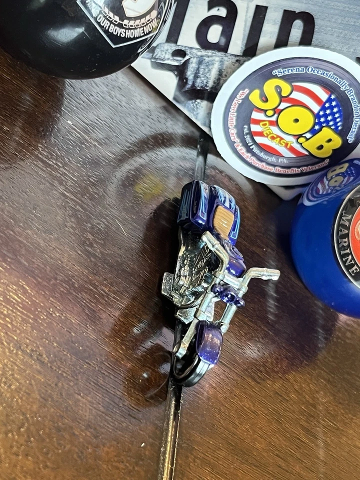 Hot Wheels Bad Bagger Motocicleta Personalizada Azul Diecast USADA CASI NUEVA Estado Foto 4 de 4