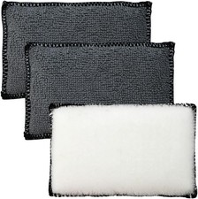 3PCS Microfiber Car Interior Scrubbing Sponges Detailing Cleaner Pads