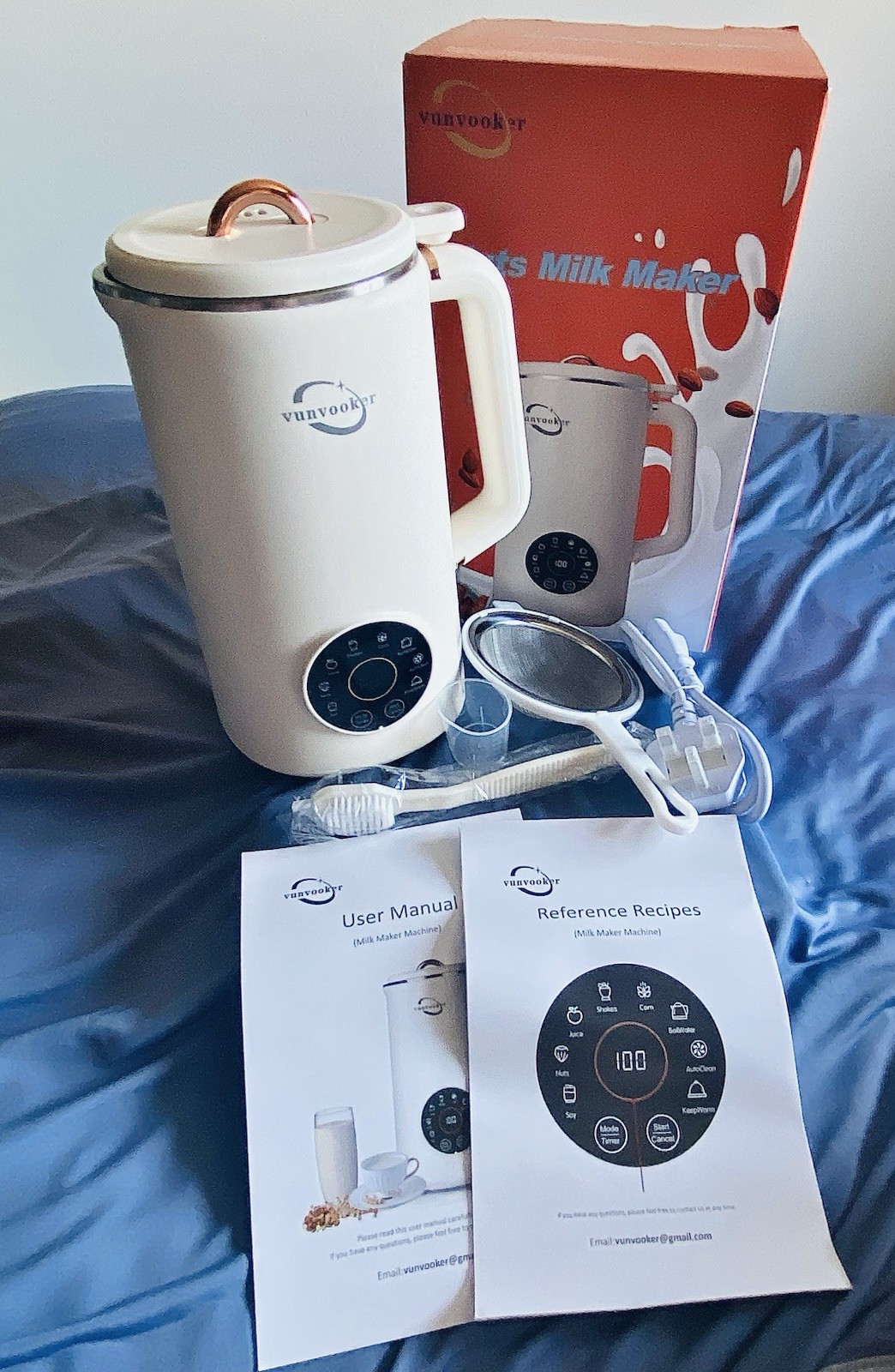Brandneu 8 in 1 Nussmilchbereiter 1000ml Soja Hafer Mandel Maschine Automatische Reinigung Rezepte