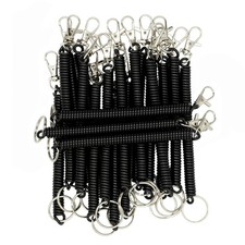 Retractable Coil Springs Keychain Coil Cord Keychain Holder Spring Coil Lanya...