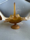 Vintage Amber Satin Glass Basket  — photo 1